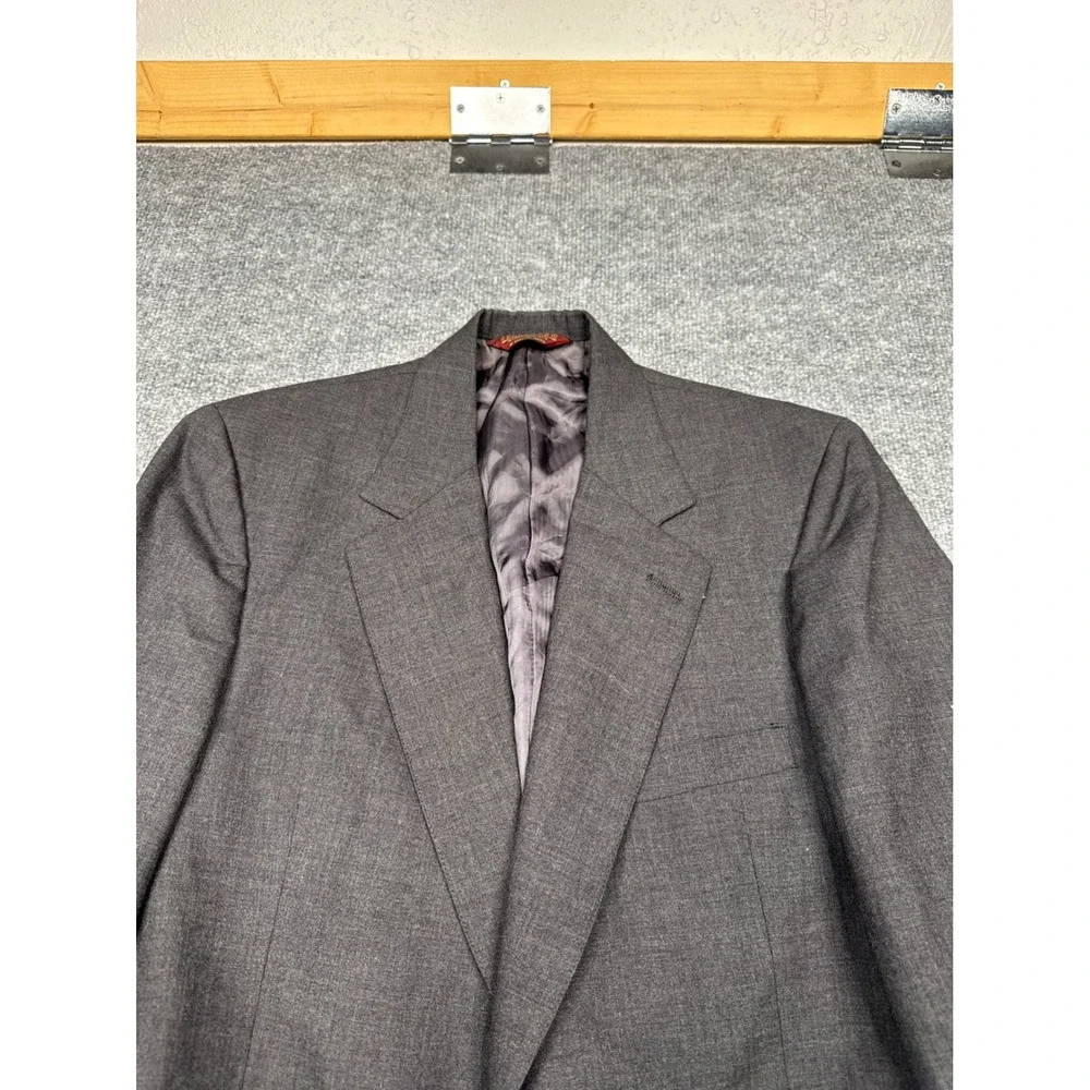 Nordstrom Blazer Men 42R Charcoal Grey Good Tailored Two Button Made in USA‎